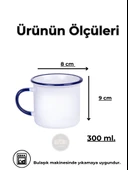DeepCraft Best Quality Enamel Mavi Kulp Kupa Yılbaşı,Sevgililer Günü, Hediyelik Kupa 300ML - 3