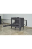 flamestove  Retro Lüx-yk 3 Camlı Yan Kapaklı Şömine Döküm Soba - 5