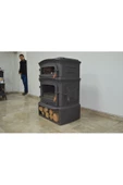 flamestove  Altara Premium FS-033 Ykst Tek Camlı Kuzineli Odunluklu Yan Kapaklı Döküm Soba - 7
