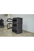 flamestove  Altara Premium FS-033 Ykst Tek Camlı Kuzineli Odunluklu Yan Kapaklı Döküm Soba - 3