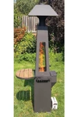 flamestove  Volkano 4 Camlı Pelet Yakıtlı Şömine - 1
