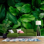 Yeşil Yaprak Arkaplan Temalı Duvar Kağıdı thumbnail 1