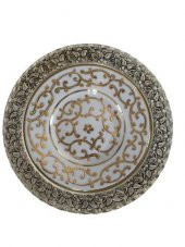 Kütahya Porselen El Yapım 17 cm Duvar Tabağı Altın  Dekor No 3678 - 1