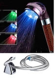 Renk Değiştiren Led Işıklı Duş Başlığı Seti- Hortum Askı Seti (Pilsiz- Elektriksiz) - 7