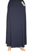 Dule Kadın Aymoli Penye Kloş Beli Lastikli Astarlı Lacivert Etek thumbnail 1