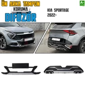 S-Dizayn Kia Sportage Ön ve Arka Tampon Koruma Difüzör Seti 2022 Üzeri A+ Kalite thumbnail 1