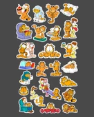 Garfield 2 Li Sticker Set Etiket Kağıdı-Animasyon çıkartmaları Garfield Kedi yapıştırmaları - 2