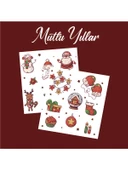 Yılbaşı - Merry Christmas Yılbaşı Temalı Sticker Set -16 Parça-2li Set Etiket Kağıdı- - 1