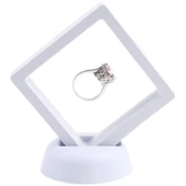 Saklama Takı Kutusu Güvenli Şeffaf Film Çerçeveli Geniş Boyutlu 11cmx11cm Standlı 3D Saklama Kutusu thumbnail 1