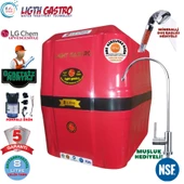 LİGHT GASTRO KIRMIZI SİYAH POMPALI MONTAJ DAHİL 8 LİTRE 5 FİLTRE 10 AŞAMA SU ARITMA CİHAZI - 1