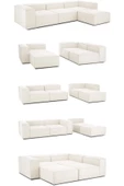 CARBONE Soft Köşe Takımı , Kanepe , Ofis Koltukları , 4 Modül Krem Kadife Babyface - 3