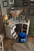 CARBONE DESİN Puf Bench ,Puffy,Ayak Ucu Puf ,Ayak,Yuvarlak Puf- Makyaj Masası Pufu - 1