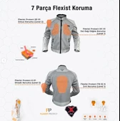 Forte Gt 1054 White Stone 7 Parça Full Korumalı Yazlık Motosiklet Montu XL Beden Beyaz - 7