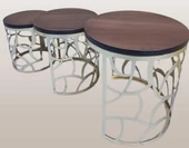 Zigon Sehpa MODEL 90516 CNC Metal Kesim Osmanlı Desen Ceviz Renk El yapım thumbnail 1