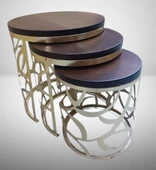 Zigon Sehpa MODEL 90516 CNC Metal Kesim Osmanlı Desen Ceviz Renk El yapım thumbnail 7