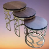 Zigon Sehpa MODEL 90516 CNC Metal Kesim Osmanlı Desen Ceviz Renk El yapım thumbnail 4