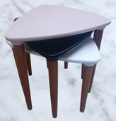 Zigon Sehpa MODEL 90517 Konik Ayak Üçgen Tabla Üç Renk Kutuda Sevk El Yapım - 7