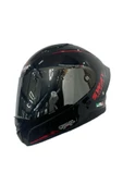 Sway 850 Full Face Aynalı Vizör Kapalı Motosiklet Kaskı Pinlock Hediyeli M Beden Siyah Kırmızı - 2