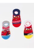 CARS Disney Lisanslı Çocuk 3 Çift Sneakers Çorap 19832 - 1
