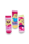 Barbie Lisanslı Kız Çocuk 3 Çift Havlu Soket Çorap 22604 - 1