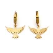 Çelik Sallantılı Küpe Altın Kaplama Anka Kuşu Model UNK-798 thumbnail 1