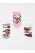 Disney Bambi Lisanslı 3 Çift Çocuk Patik Çorap 19841 - 1