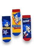 Sonic Lisanslı Erkek Çocuk 3 Çift Soket Çorap 22596 - 1