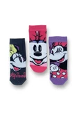 Minnie Mouse Lisanslı Kız Çocuk 3 Çift Soket Çorap 21553 - 1