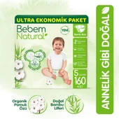 Bebem Natural Bebek Bezi 5 Beden Junior Ultra Ekonomik Paket 160 Adet - 1