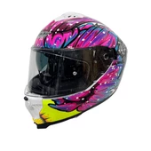 Sway 865 Butterfly Full Face Güneş Gözlüklü Kapalı Bayan Motosiklet Kaskı M Beden Pembe Mavi - 8