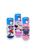 Minnie Mouse Lisanslı Kız Çocuk 3 Çift Havlu Soket Çorap 21554 - 3