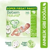 Bebem Natural Bebek Bezi 2 Beden Mini Süper Fırsat Paketi 252 Adet - 1