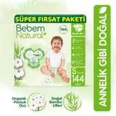 Bebem Natural Bebek Bezi 5 Beden Junior Süper Fırsat Paketi 144 Adet - 1