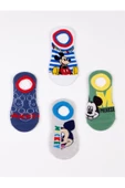 Mickey Mouse Lisanslı Çocuk 4 Çift Sneakers Çorap 19829 - 1