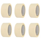 6 Adet Maskeleme Bandı Boya Bandı 36mm X 25m  Kağıt Bant - 1