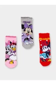 Minnie Mouse Lisanslı Kız Çocuk 3 Çift Soket Çorap 20505 - 1