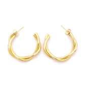 Çelik Halka Küpe Altın Kaplama Kadın Burgu Halka Model UNK-799 thumbnail 1