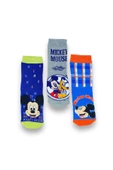 Mickey Mouse Lisanslı Erkek Çocuk 3 Çift Havlu Soket Çorap 21555 - 1