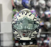 Sway 865 Butterfly Full Face Güneş Gözlüklü Kapalı Bayan Motosiklet Kaskı M Beden Pembe Mavi - 5