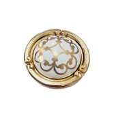PORSELEN DÜĞME KULP METAL GOLD MOTİFLİ  / 5 ADET - 3
