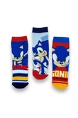 Sonic Lisanslı Erkek Çocuk 3 Çift Havlu Soket Çorap 22607 - 1