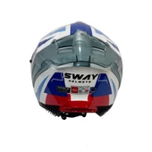 Sway 865 Titan Full Face Güneş Gözlüklü Kapalı Motosiklet Kaskı XL Beden White Blue Red thumbnail 11