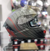 Sway 865 Space Full Face Güneş Gözlüklü Kapalı Motosiklet Kaskı XL Beden Black Red thumbnail 5