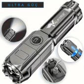 Valkyrie Şarjlı Ultra Güç El Feneri  Zoom 3 Mod Type-C Uzun Kullanım Suya Dayanıklı - 7