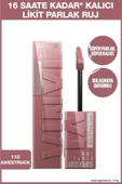 MAYBELLİNE NEW YORK SUPER STAY VİNYL INK UZUN SÜRE KALICI LİKİT PARLAK RUJ 110 AWESTRUCK - 1