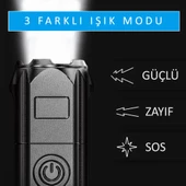 Valkyrie Şarjlı Ultra Güç El Feneri  Zoom 3 Mod Type-C Uzun Kullanım Suya Dayanıklı - 6