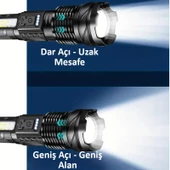Valkyrie Şarjlı 7 Modlu Ultra Güçlü LED El Feneri Çakarlı Çok Fonksiyonlu Zoom 1500mAh - 9