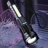 Valkyrie Şarjlı 7 Modlu Ultra Güçlü LED El Feneri Çakarlı Çok Fonksiyonlu Zoom 1500mAh - 2