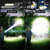 Valkyrie Şarjlı 7 Modlu Ultra Güçlü LED El Feneri Çakarlı Çok Fonksiyonlu Zoom 1500mAh - 6