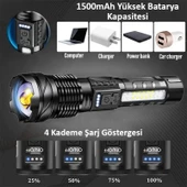 Valkyrie Şarjlı 7 Modlu Ultra Güçlü LED El Feneri Çakarlı Çok Fonksiyonlu Zoom 1500mAh - 5
